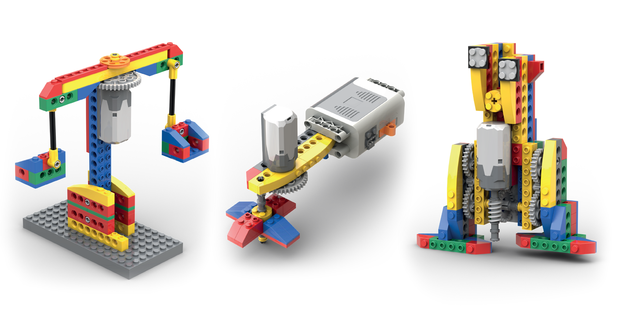 LEGO engineering models built at a Bricks Challenge club